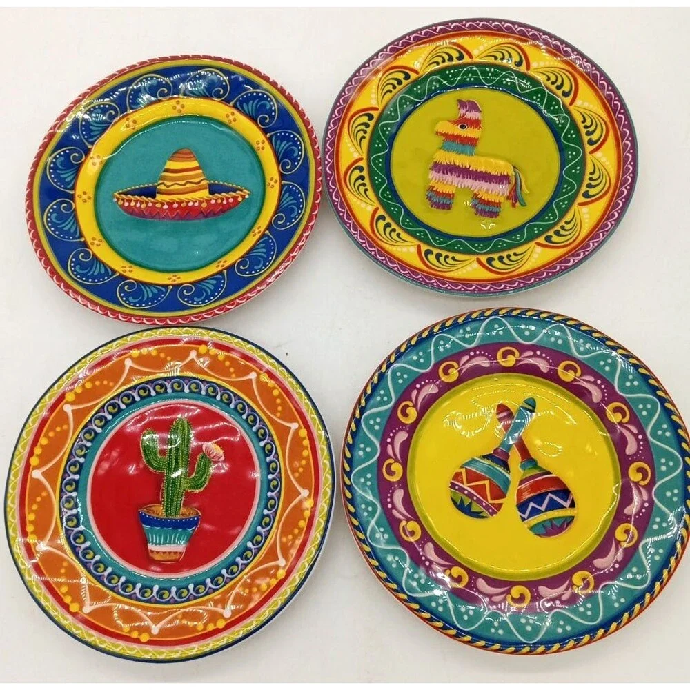 Pier 1 Set of 4 Fiesta Floral Ironstone 6